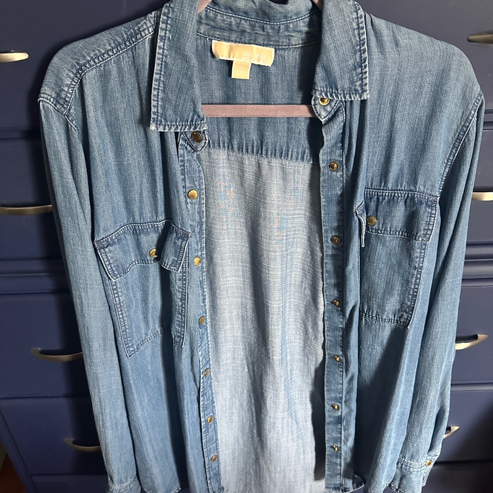 Michael Kors Denim Blue Button-Down Shirt